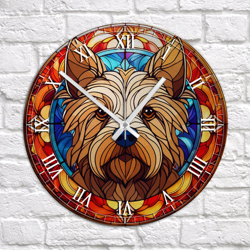 Cairn Terrier Suncatcher Effect Clock